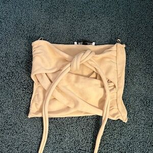 Zara beige tie tube top. Never worn, great condition